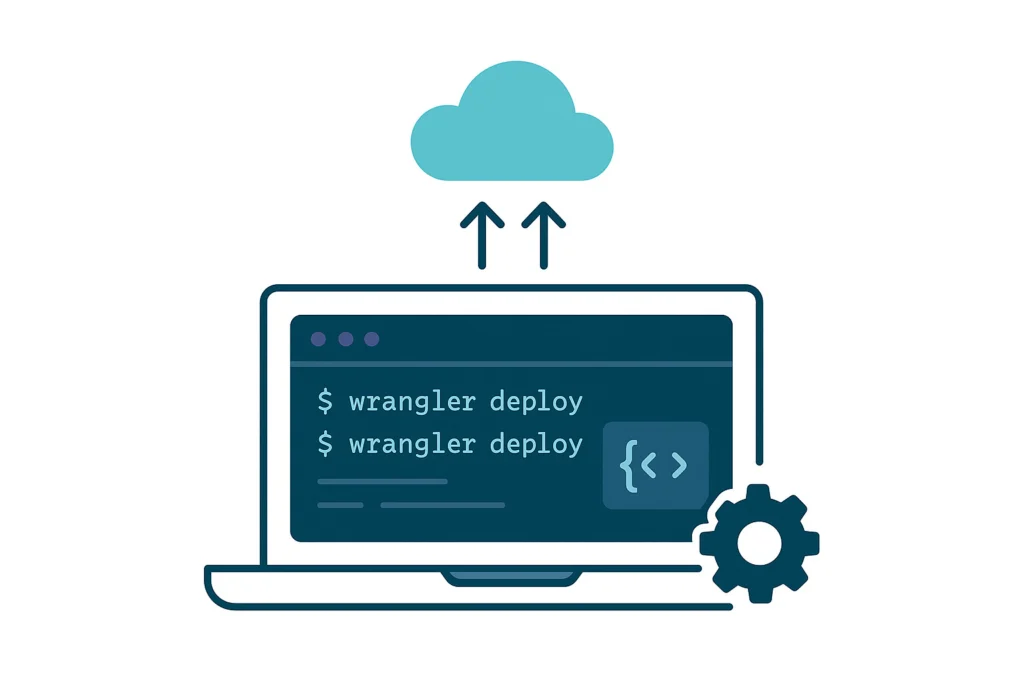 Ilustrasi terminal untuk deploy Cloudflare Workers